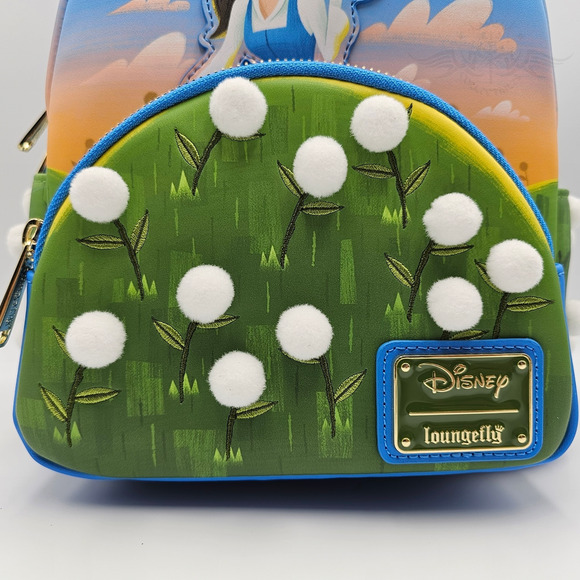 Loungefly Disney Beauty and the Beast Belle Dandelion Field Blue Mini Backpack - Picture 9 of 12